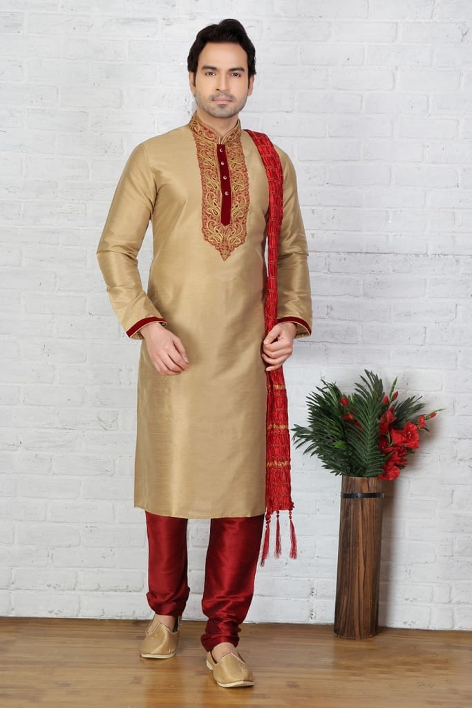 Diwali Wear Tusser Dupion Art Silk Ethnic Wear Readymade Kurta Payjama - Shopkund